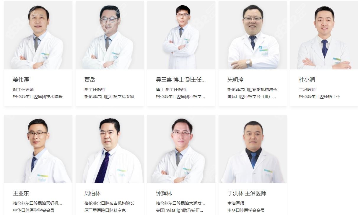 格伦菲尔口腔的种植团队