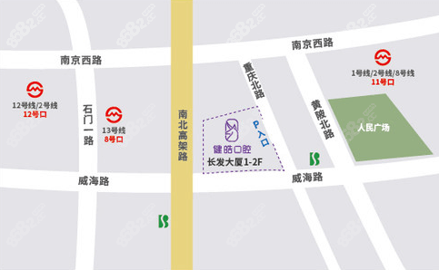 上海健皓口腔门诊地图示意图
