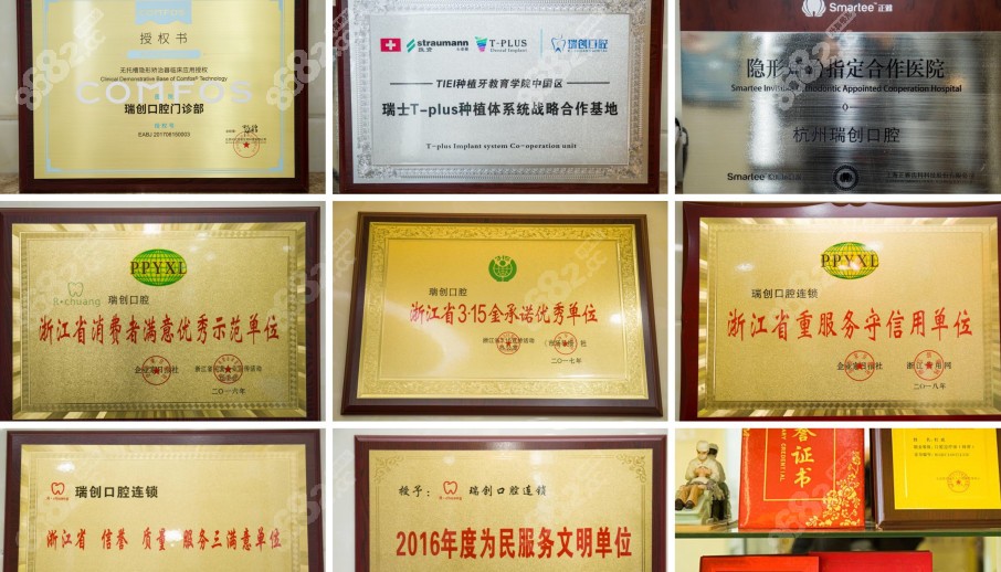 杭州瑞创口腔所获得的荣誉