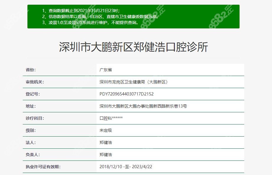 郑健浩口腔的资质
