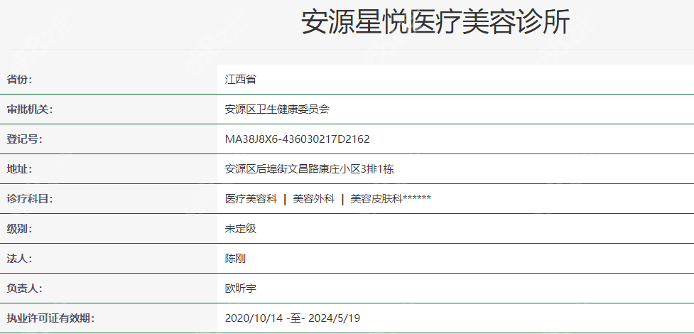萍乡安源星悦医疗美容诊所
