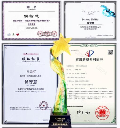 北京做私密整形好的嘉禾醫(yī)療美容侯智慧醫(yī)生榮譽