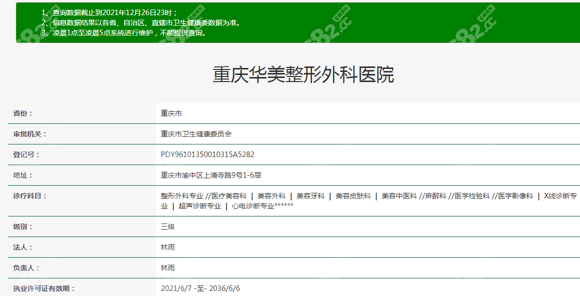 重庆华美整形医疗资质