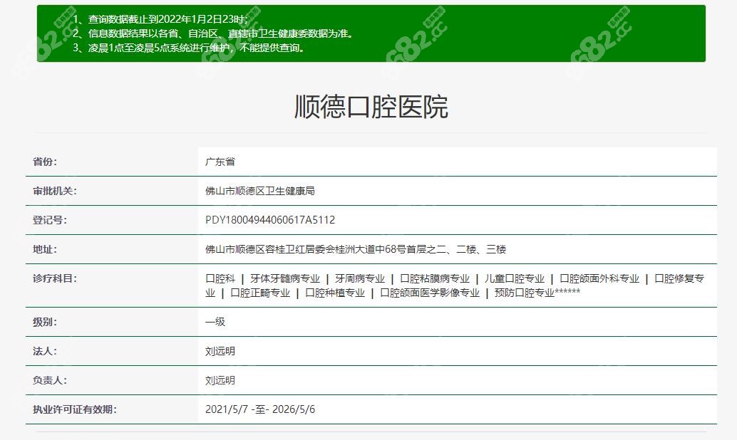 顺德口腔的资质