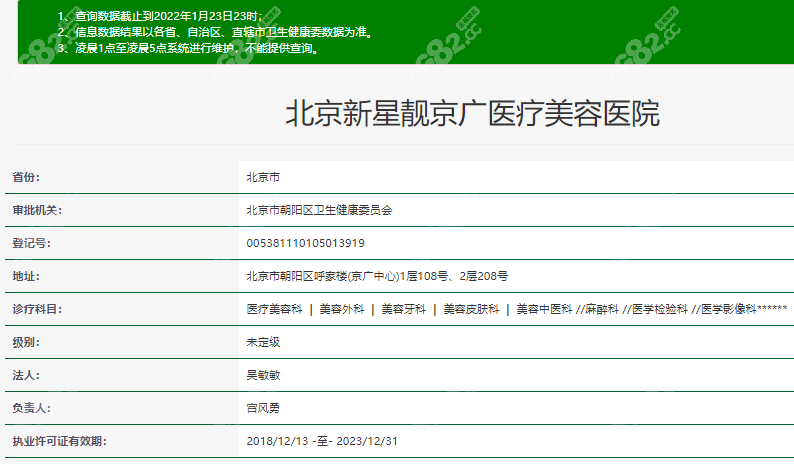 北京新星靓整形医院资质