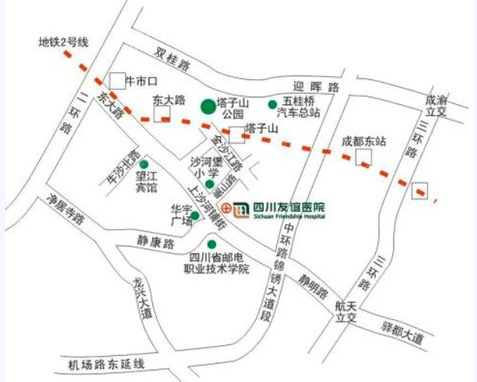 四川省人民友谊医院来院线路图