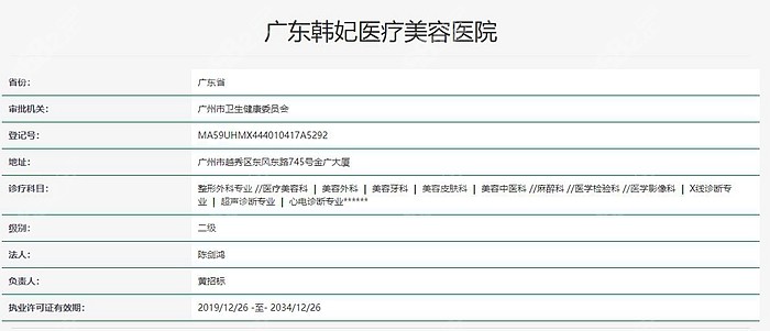 广州韩妃整形资质