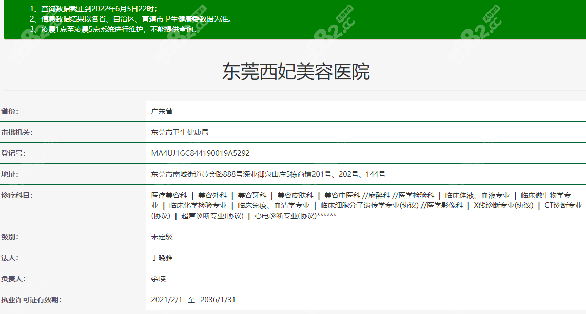 東莞西妃整形院資質(zhì)