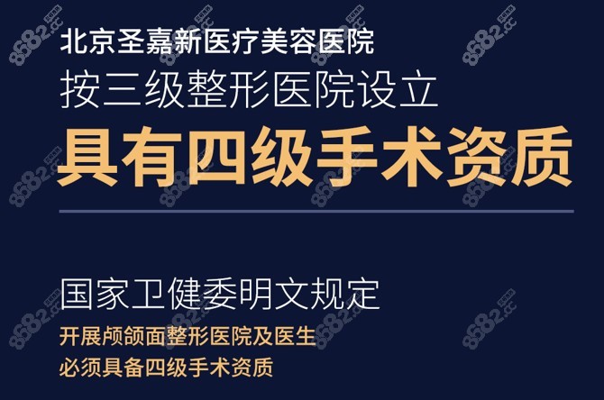 北京圣嘉新有四级手术资质，可开展颅颌面整形