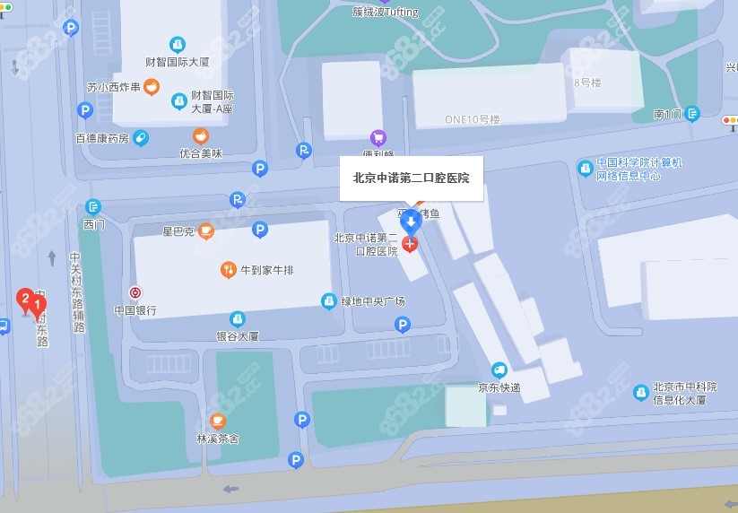 北京中诺第二口腔医院在地图上地址位置