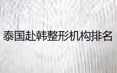 泰国赴韩整形机构排名名单