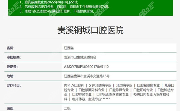 贵溪铜城口腔医院资质