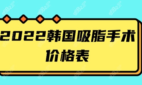 2022韩国吸脂手术价格一览表