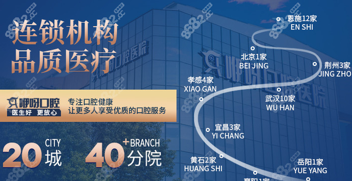 咿呀口腔连锁机构分院较多