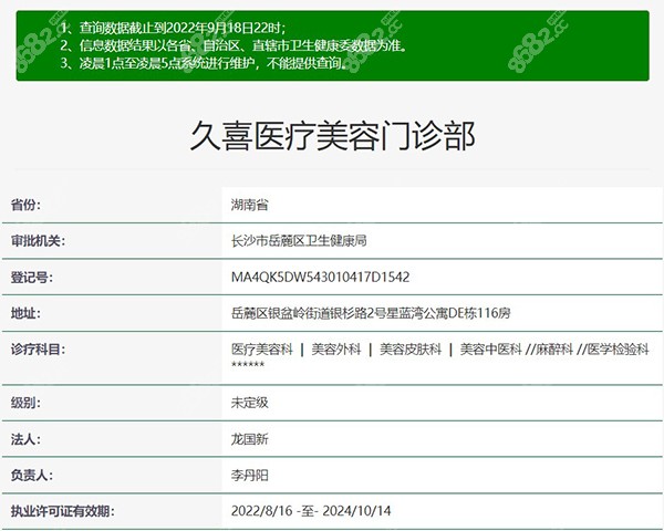 长沙久喜医疗美容医院正规资质
