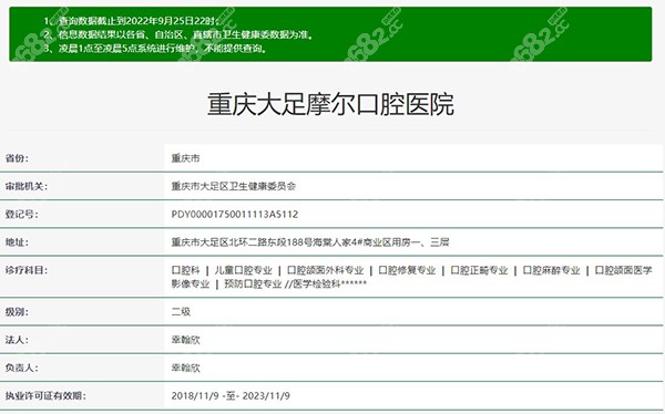 重庆大足摩尔口腔医院正规资质