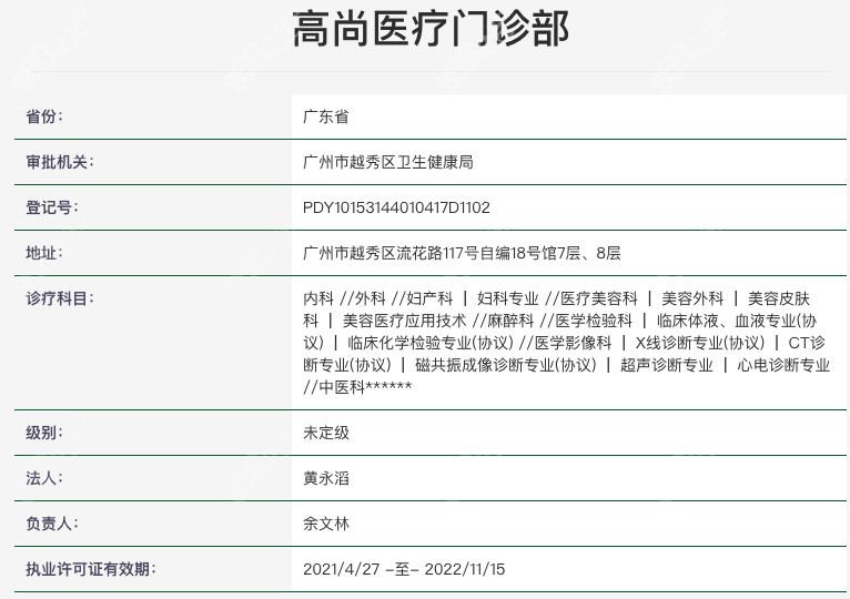 广州高尚医疗门诊部正规靠谱吗？