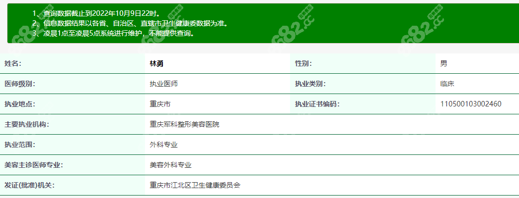 重庆军科林勇是重庆肋骨鼻修复排名靠前的医生