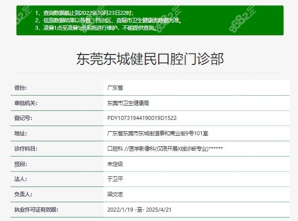 东莞健民口腔资质