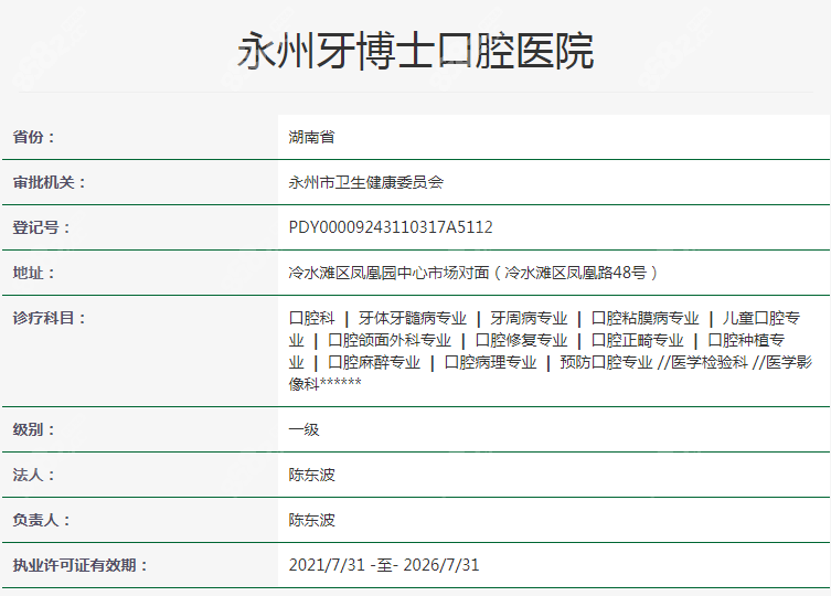 永州牙博士口腔医院正规靠谱吗？