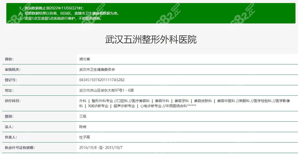 武汉五洲整形外科医院认证资质