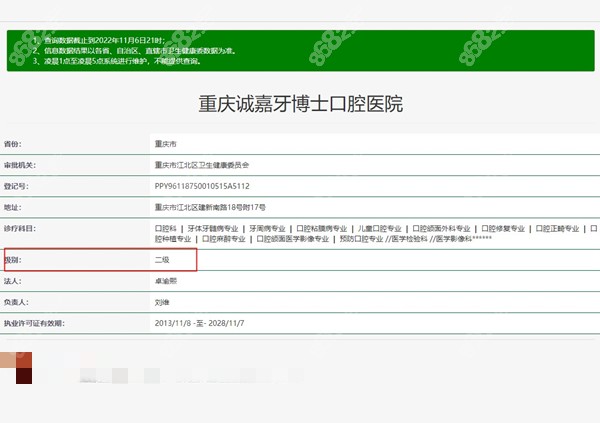 重慶江北牙博士口腔的資質