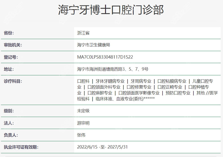 海宁牙博士口腔正规靠谱吗？