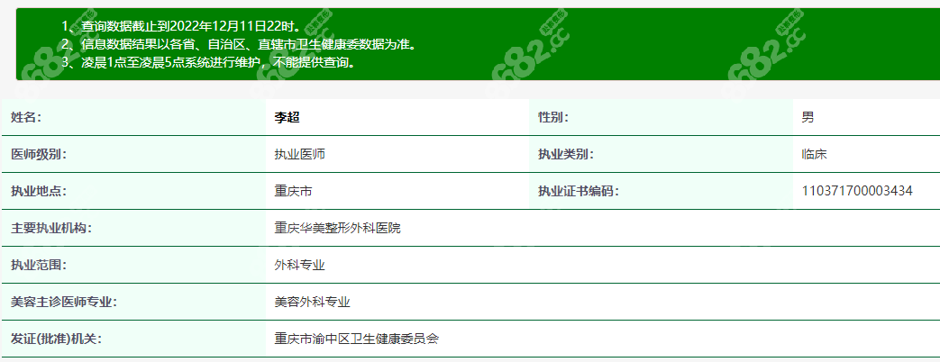 李超是重庆华美主推的隆鼻医生