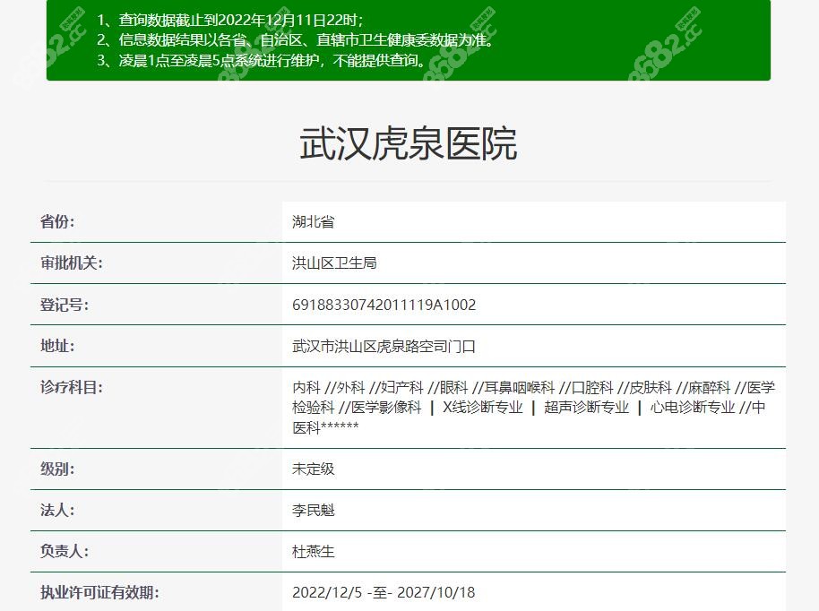 武汉虎泉医院资质