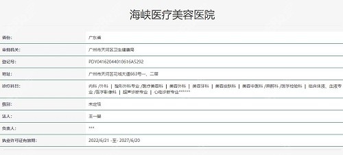 广州海峡医疗美容医院资质截图