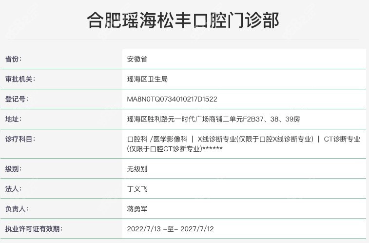 合肥松丰口腔正规靠谱吗？