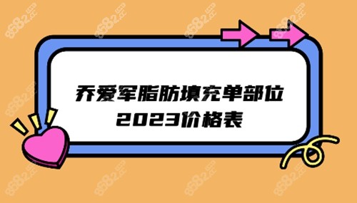 乔爱军脂肪填充2023价格表