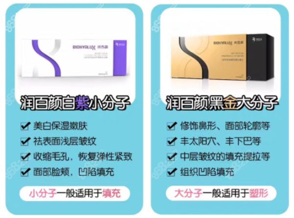 润百颜白紫和黑金玻尿酸区别 8682.cc