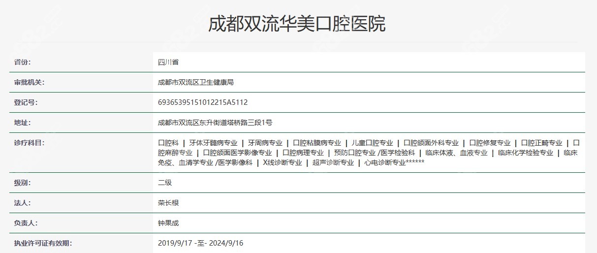成都双流华美口腔医院