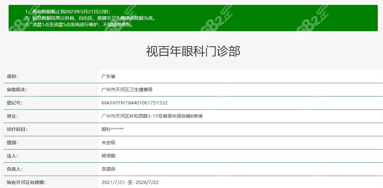 广州视百年眼科医院资质正规