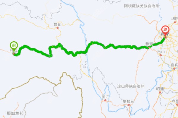 林芝至成都路线