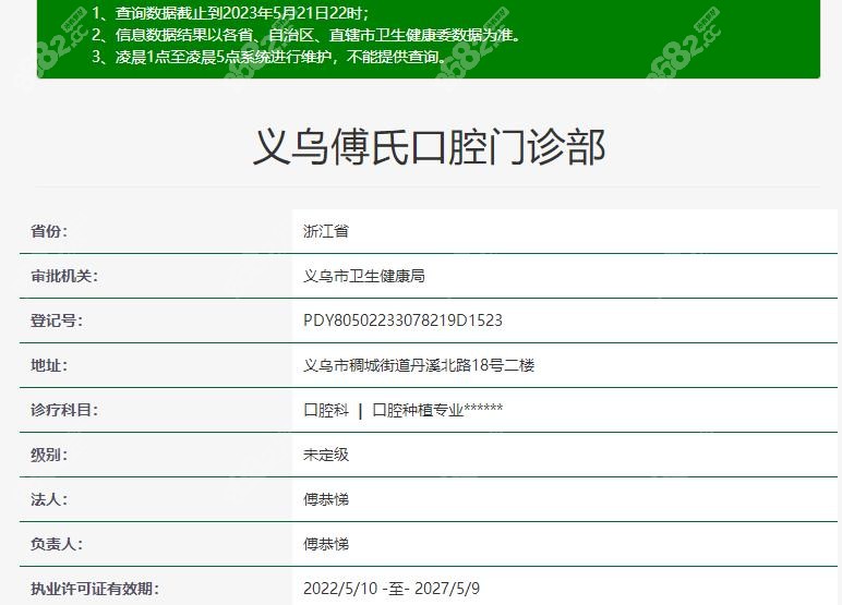 义乌傅氏口腔资质
