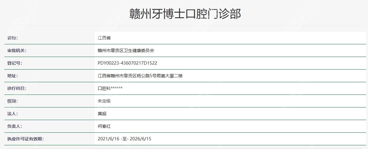 赣州牙博士口腔