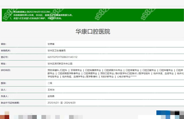 华康口腔医院的资质