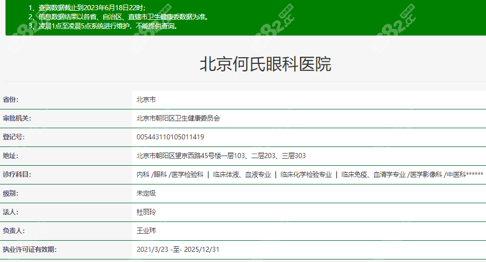 北京何氏眼科医院资质