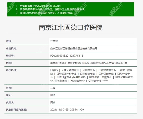 南京固德口腔医院是正规的二级医院