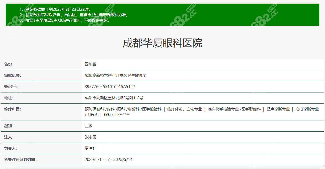 成都华厦眼科是正规医院吗8682网