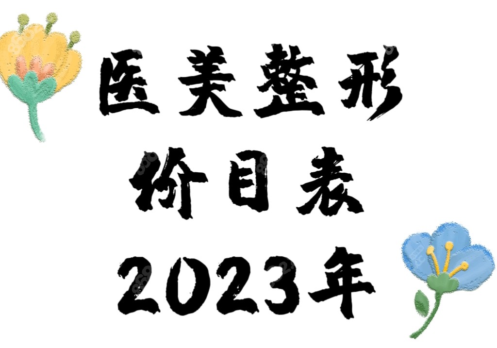 医美整形价目表2023年