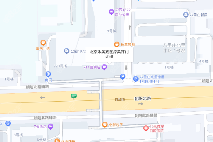 北京禾美嘉医疗美容地址位置示意图