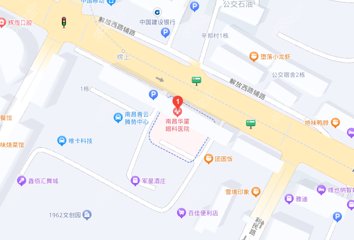 南昌华厦眼科医院地址位置示意图