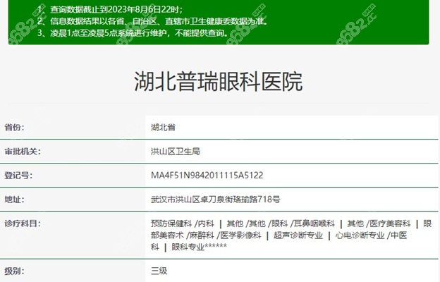 湖北普瑞眼科医院资质