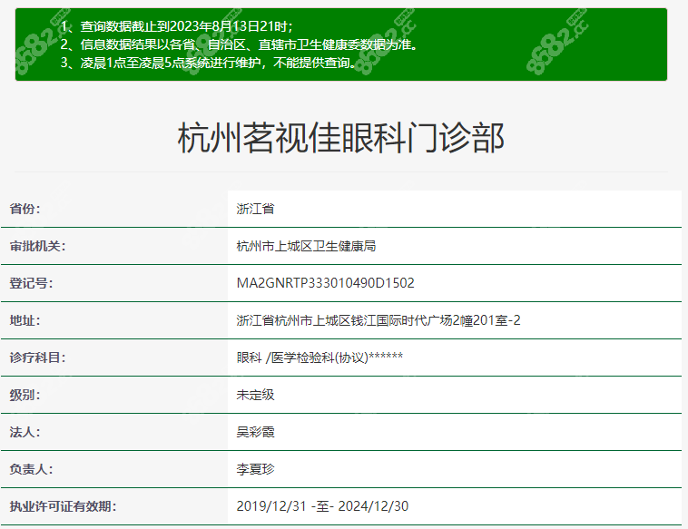 杭州茗视佳眼科医院正规吗