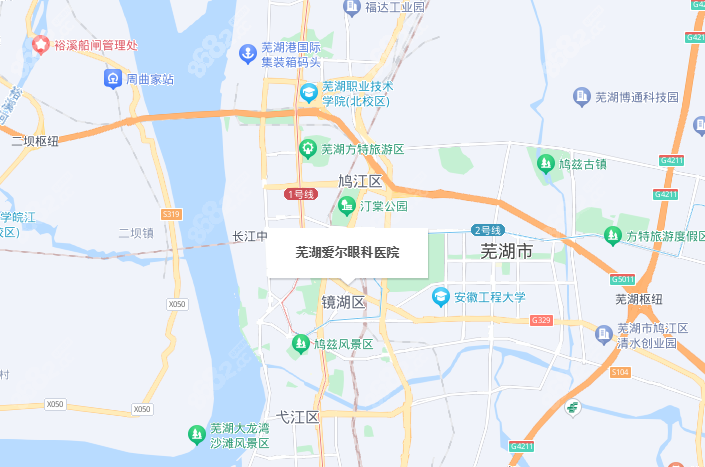 芜湖爱尔眼科医院地址位置示意图