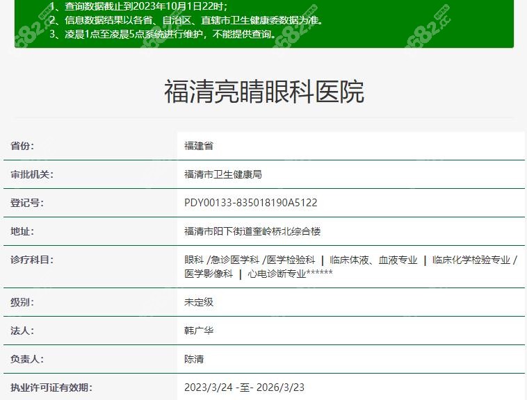 福清亮睛眼科资质