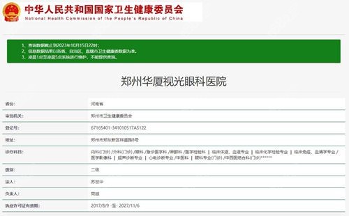 郑州视光眼科医院卫健委查询信息